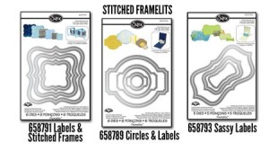 Stitched Framelits. These dies can be used on their own for layered labels, with or without stitch lines, since the stitch lines are on separate dies.